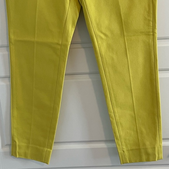 Banana Republic Sloan Crop Ankle Length Pants Slacks in Lively Chartreuse New 2 - Picture 3 of 15